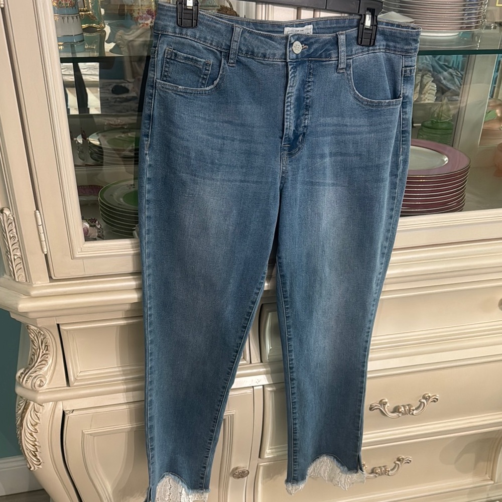 For The Republic Blue Ankle Cropped Jeans